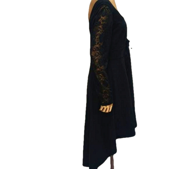 Royal Bones Gothic Romantic Double Corset Hi-Low Lace Sleeve Dress Vampire Witch - Picture 8 of 12